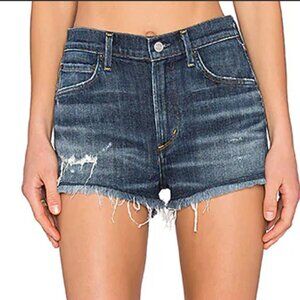 AGOLDE Jaden Distressed High Rise Frayed Denim Shorts Size 30